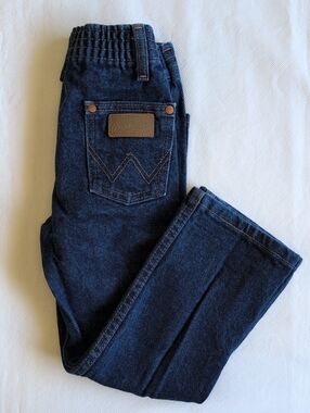 Wrangler Toddler 3T Rigid 100% Cotton Denim Blue Jeans EUC Unisex Western